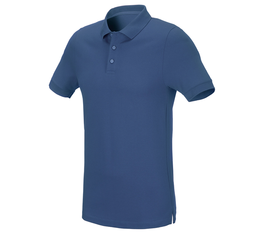 Trička, svetry & košile: e.s. Pique-Polo cotton stretch, slim fit + kobalt
