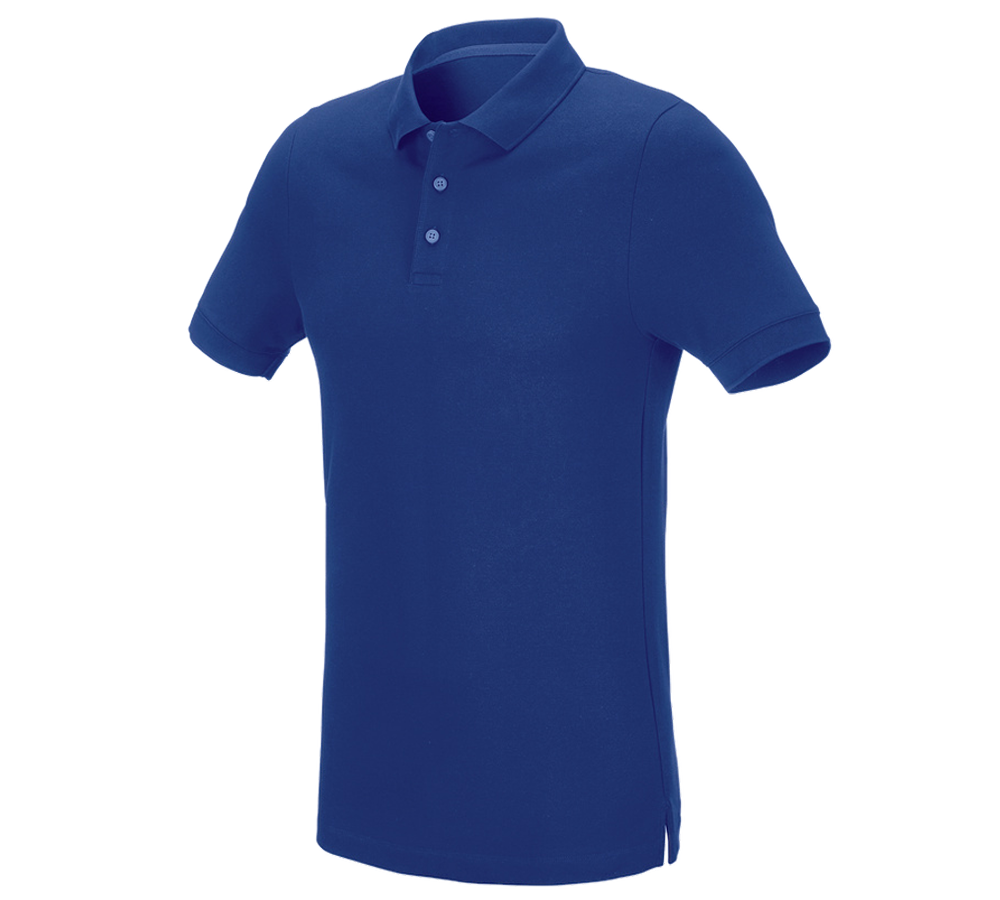 Trička, svetry & košile: e.s. Pique-Polo cotton stretch, slim fit + modrá chrpa