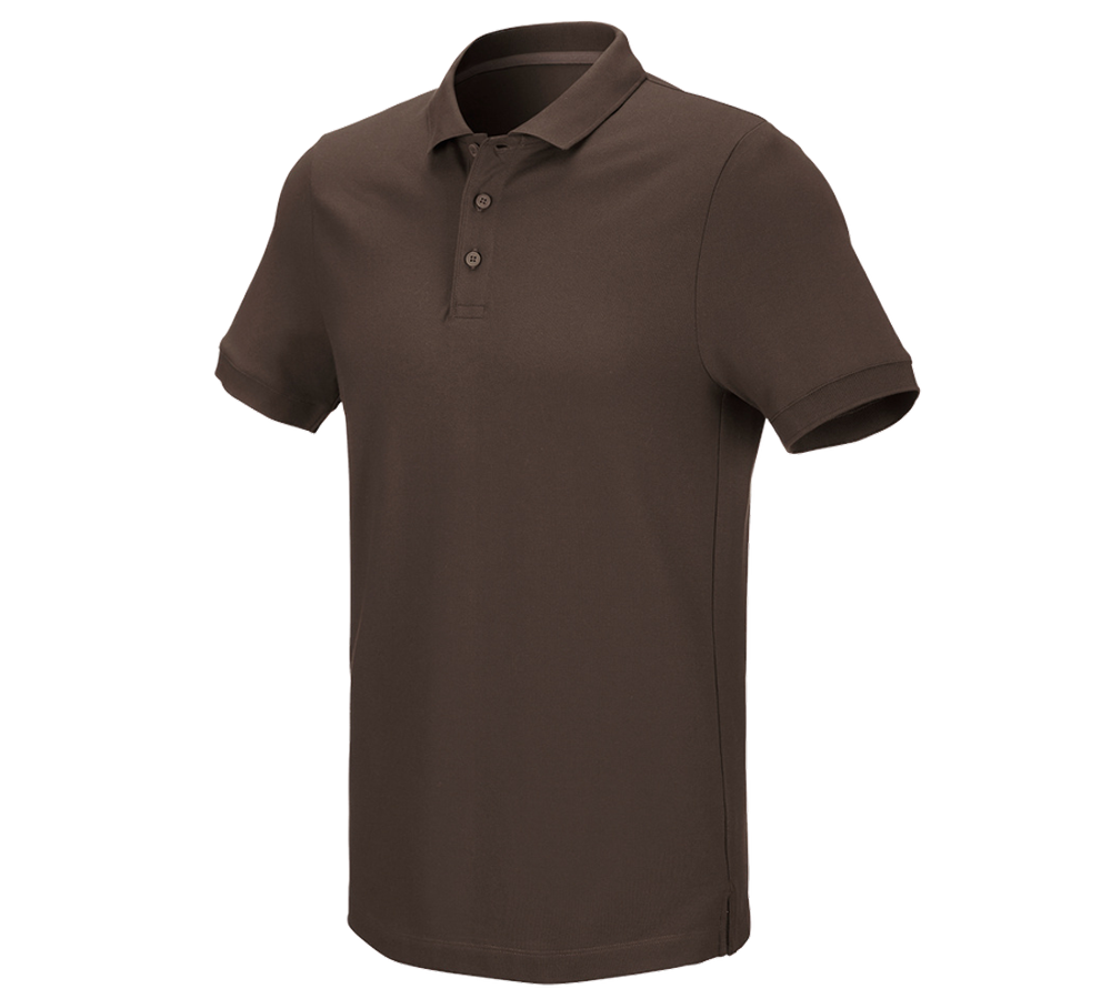 Trička, svetry & košile: e.s. Pique-Polo cotton stretch + kaštan