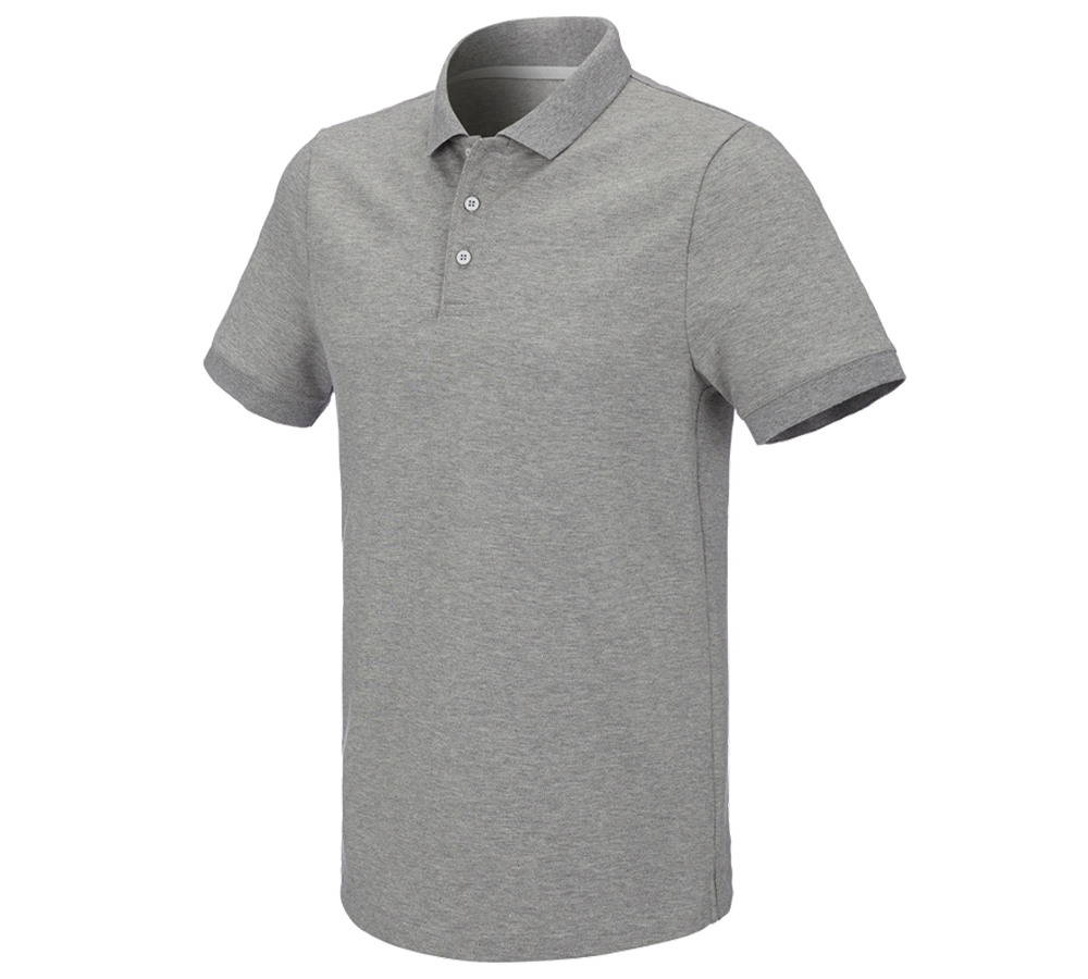 Trička, svetry & košile: e.s. Pique-Polo cotton stretch + šedý melír