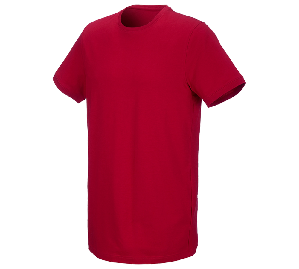Trička, svetry & košile: e.s. Tričko cotton stretch, long fit + ohnivě červená