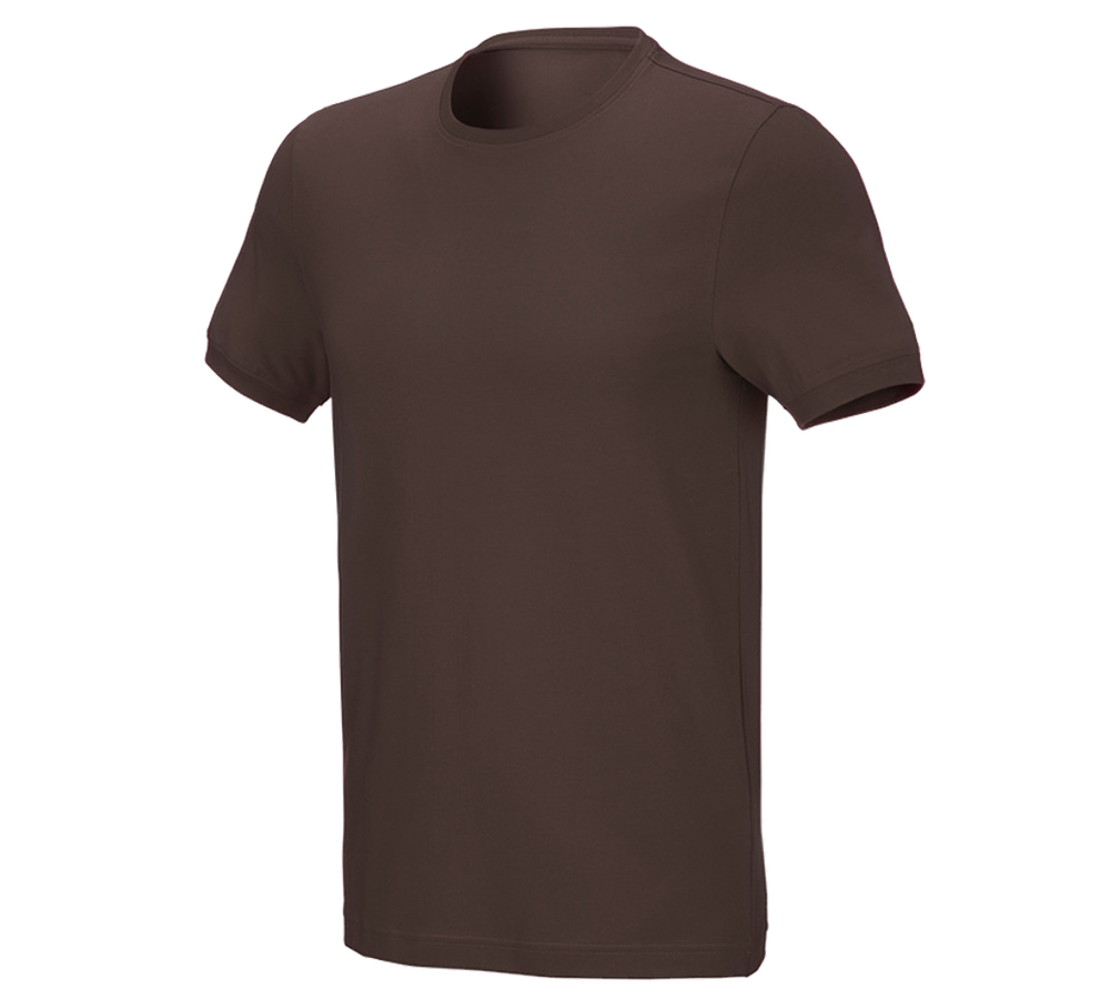 Trička, svetry & košile: e.s. Tričko cotton stretch, slim fit + kaštan