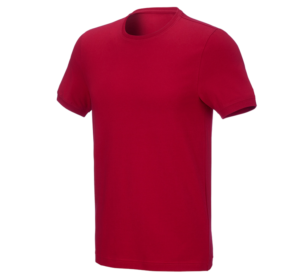 Témata: e.s. Tričko cotton stretch, slim fit + ohnivě červená