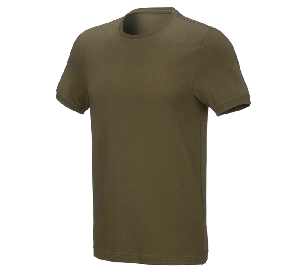 Trička, svetry & košile: e.s. Tričko cotton stretch, slim fit + bahnitá zelená