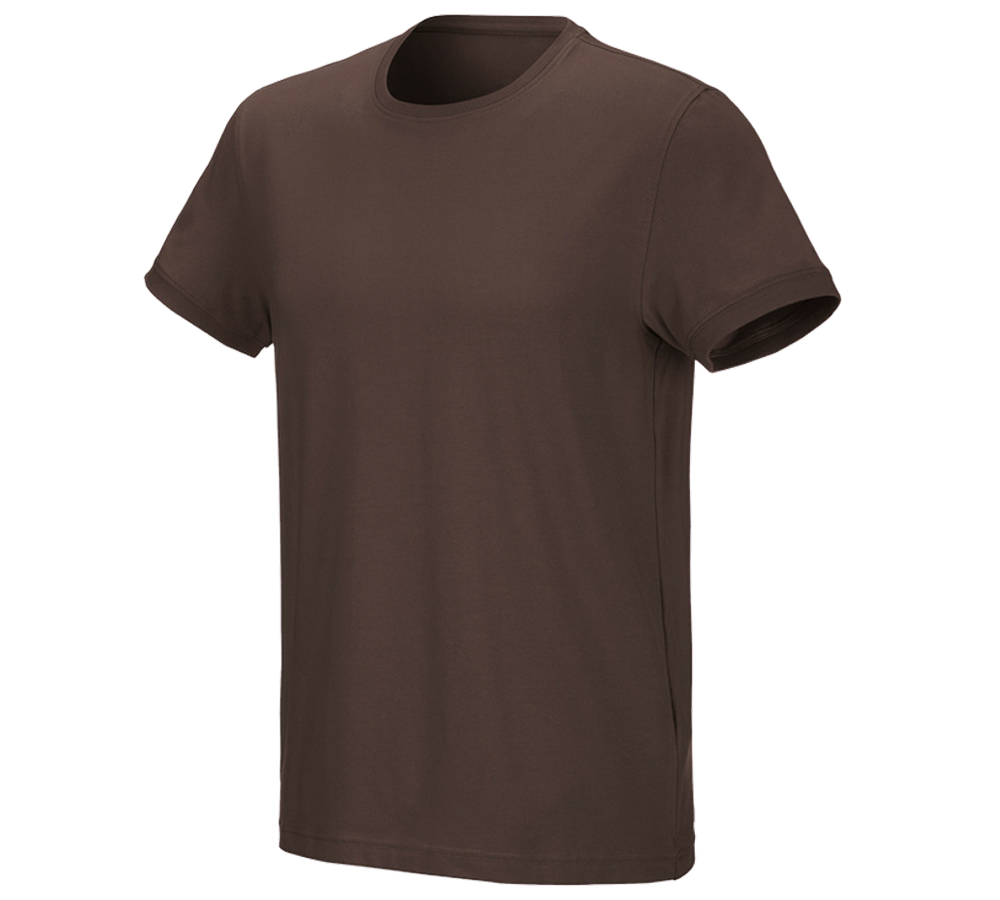 Trička, svetry & košile: e.s. Tričko cotton stretch + kaštan