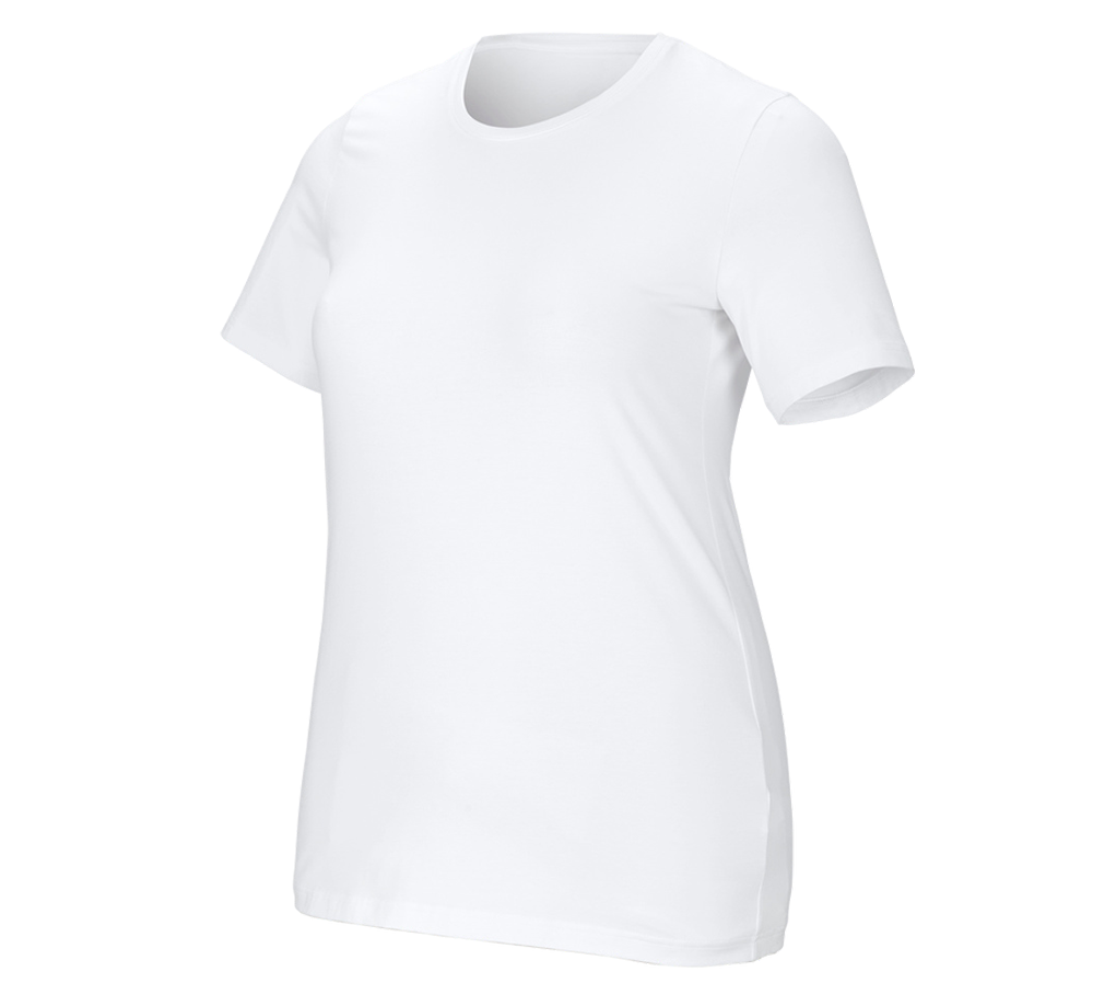 Trička | Svetry | Košile: e.s. Tričko cotton stretch, dámské, plus fit + bílá