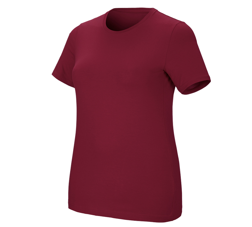 Trička | Svetry | Košile: e.s. Tričko cotton stretch, dámské, plus fit + bordó