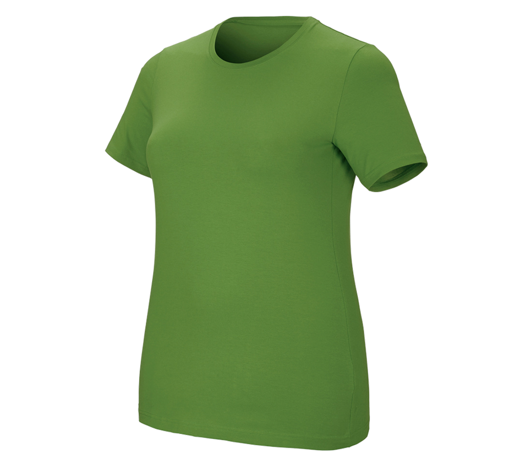Témata: e.s. Tričko cotton stretch, dámské, plus fit + mořská zelená