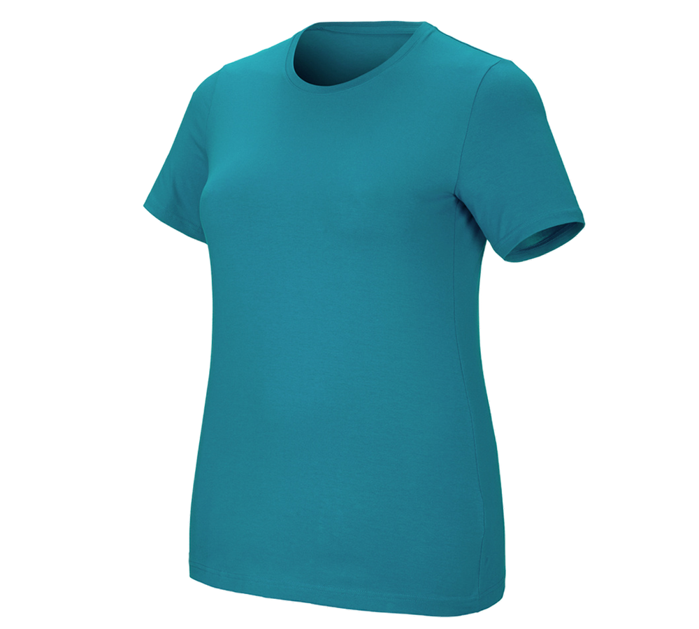 Trička | Svetry | Košile: e.s. Tričko cotton stretch, dámské, plus fit + oceán