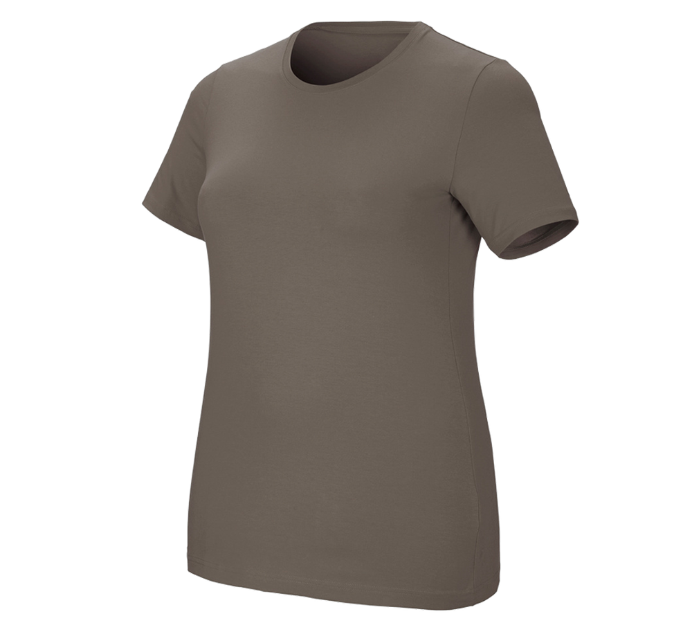 Trička | Svetry | Košile: e.s. Tričko cotton stretch, dámské, plus fit + kámen