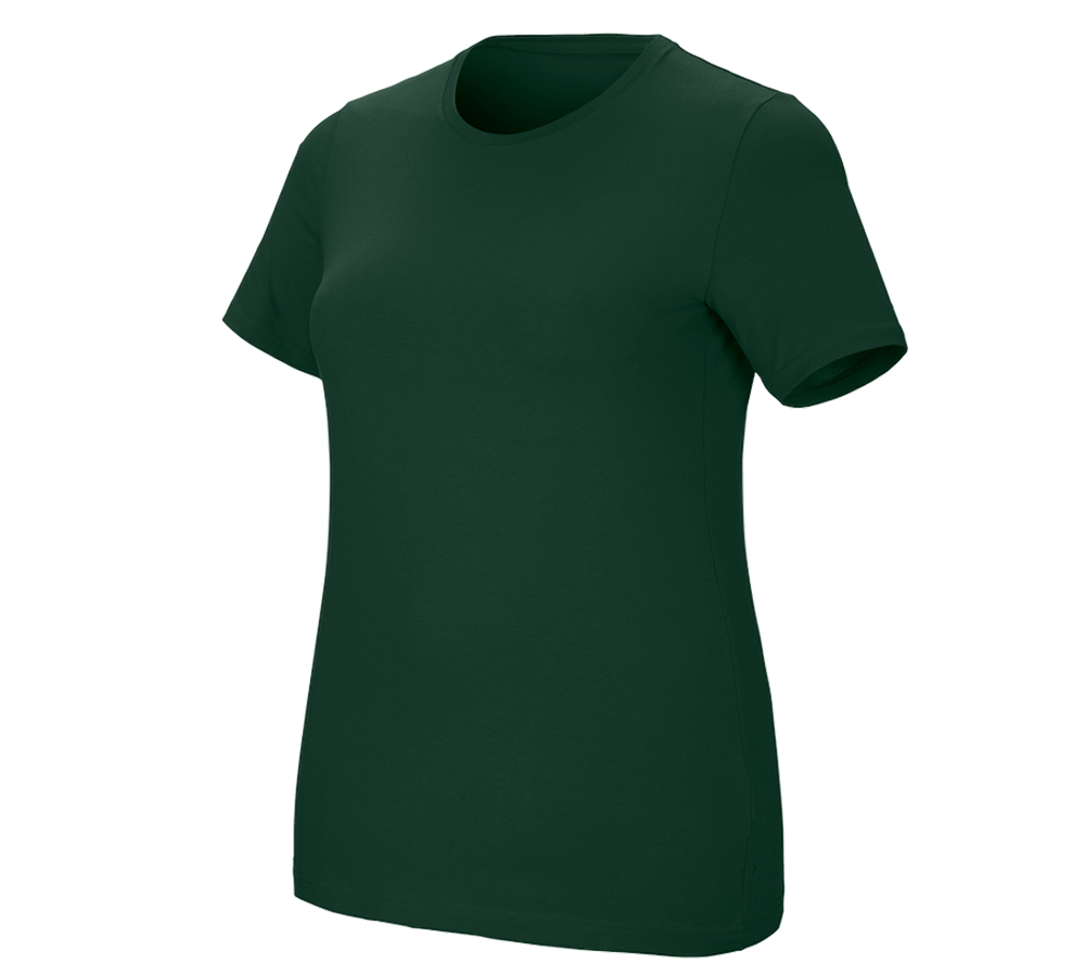 Trička | Svetry | Košile: e.s. Tričko cotton stretch, dámské, plus fit + zelená