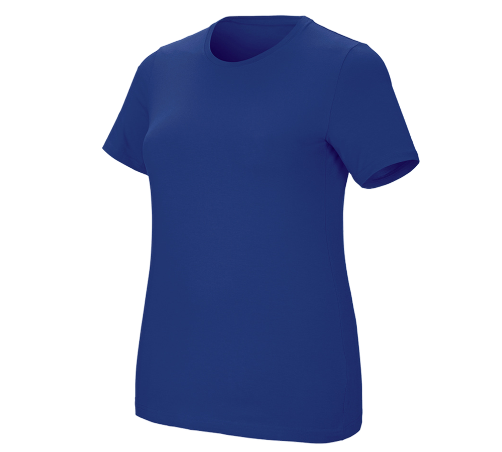 Témata: e.s. Tričko cotton stretch, dámské, plus fit + modrá chrpa