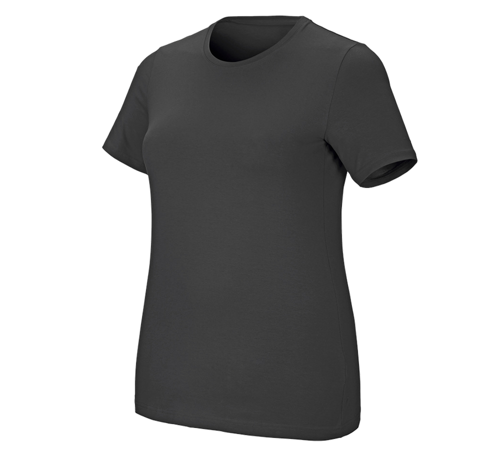 Trička | Svetry | Košile: e.s. Tričko cotton stretch, dámské, plus fit + antracit