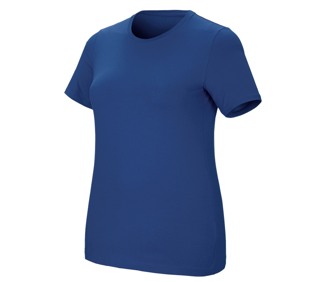 Trička | Svetry | Košile: e.s. Tričko cotton stretch, dámské, plus fit + alkalická modrá