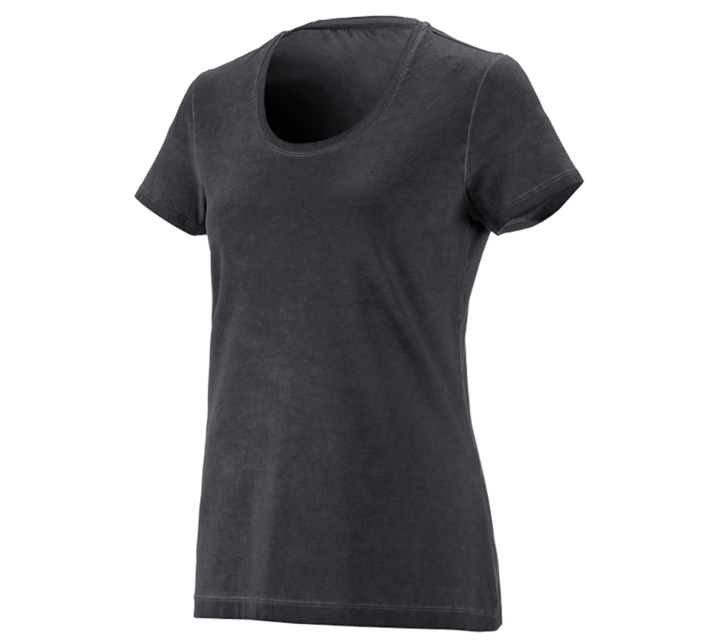 Trička | Svetry | Košile: e.s. Tričko vintage cotton stretch, dámská + oxidově černá vintage