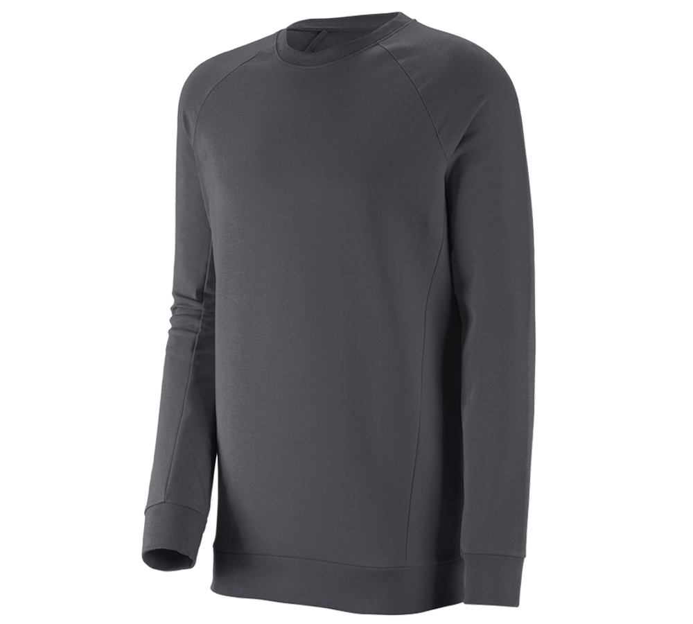 Trička, svetry & košile: e.s. Mikina cotton stretch, long fit + antracit