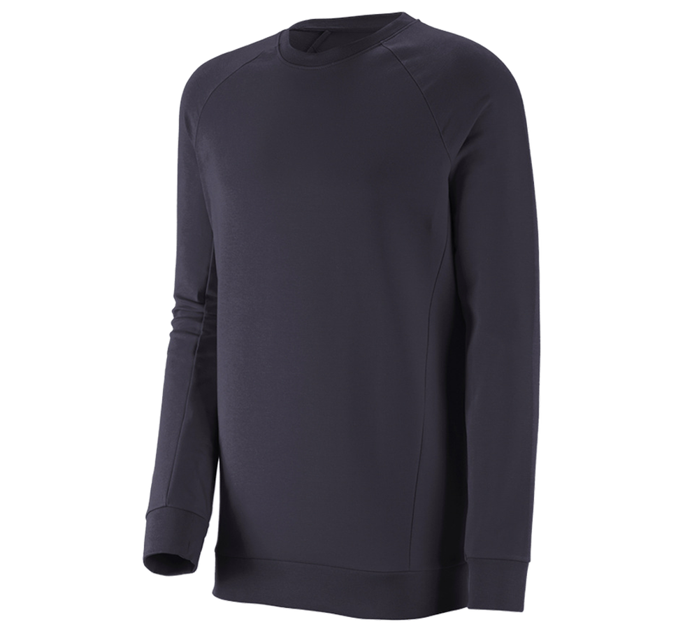 Trička, svetry & košile: e.s. Mikina cotton stretch, long fit + tmavomodrá
