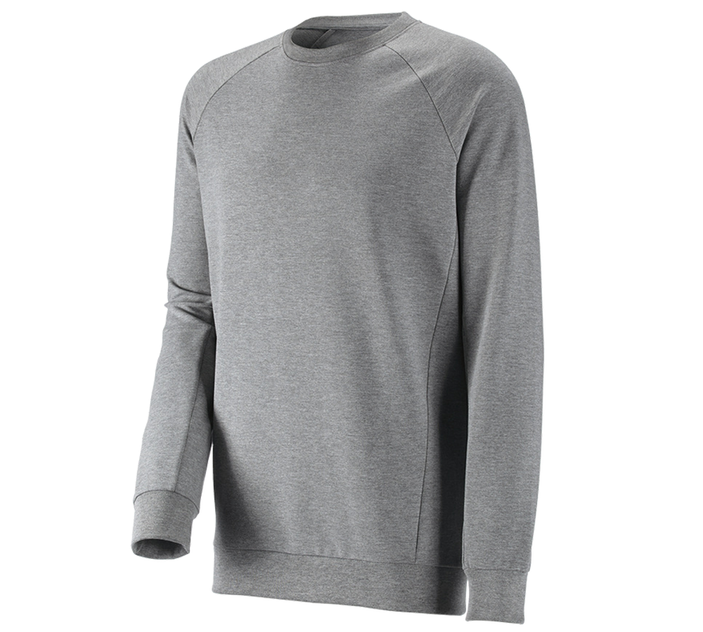 Trička, svetry & košile: e.s. Mikina cotton stretch, long fit + šedý melír