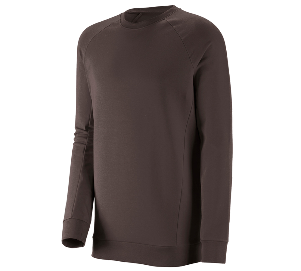 Trička, svetry & košile: e.s. Mikina cotton stretch, long fit + kaštan