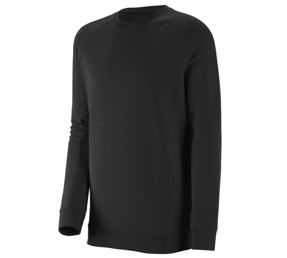 Trička, svetry & košile: e.s. Mikina cotton stretch, long fit + černá