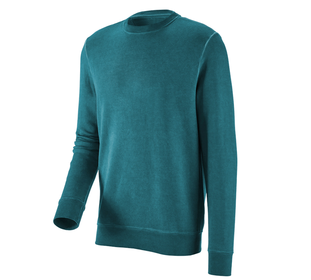 Trička, svetry & košile: e.s. Mikina vintage poly cotton + tmavě kyanová vintage