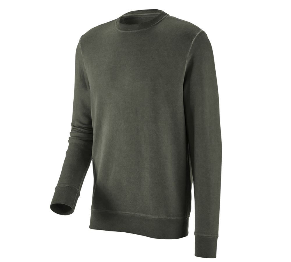 Trička, svetry & košile: e.s. Mikina vintage poly cotton + maskovací zelená vintage