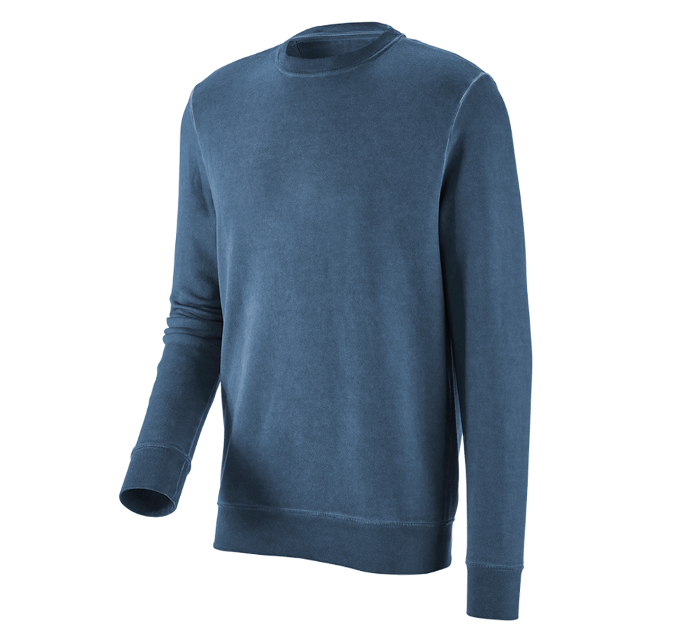 Trička, svetry & košile: e.s. Mikina vintage poly cotton + antická modrá vintage