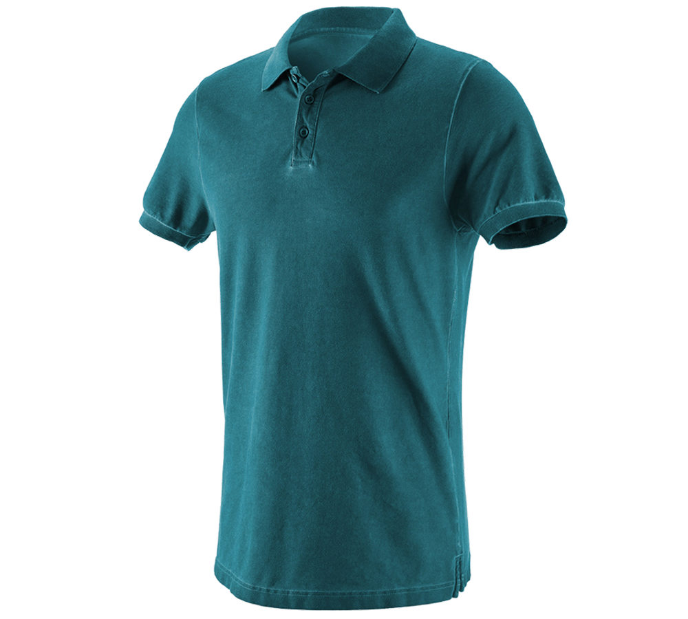 Trička, svetry & košile: e.s. Polo-Tričko vintage cotton stretch + tmavě kyanová vintage