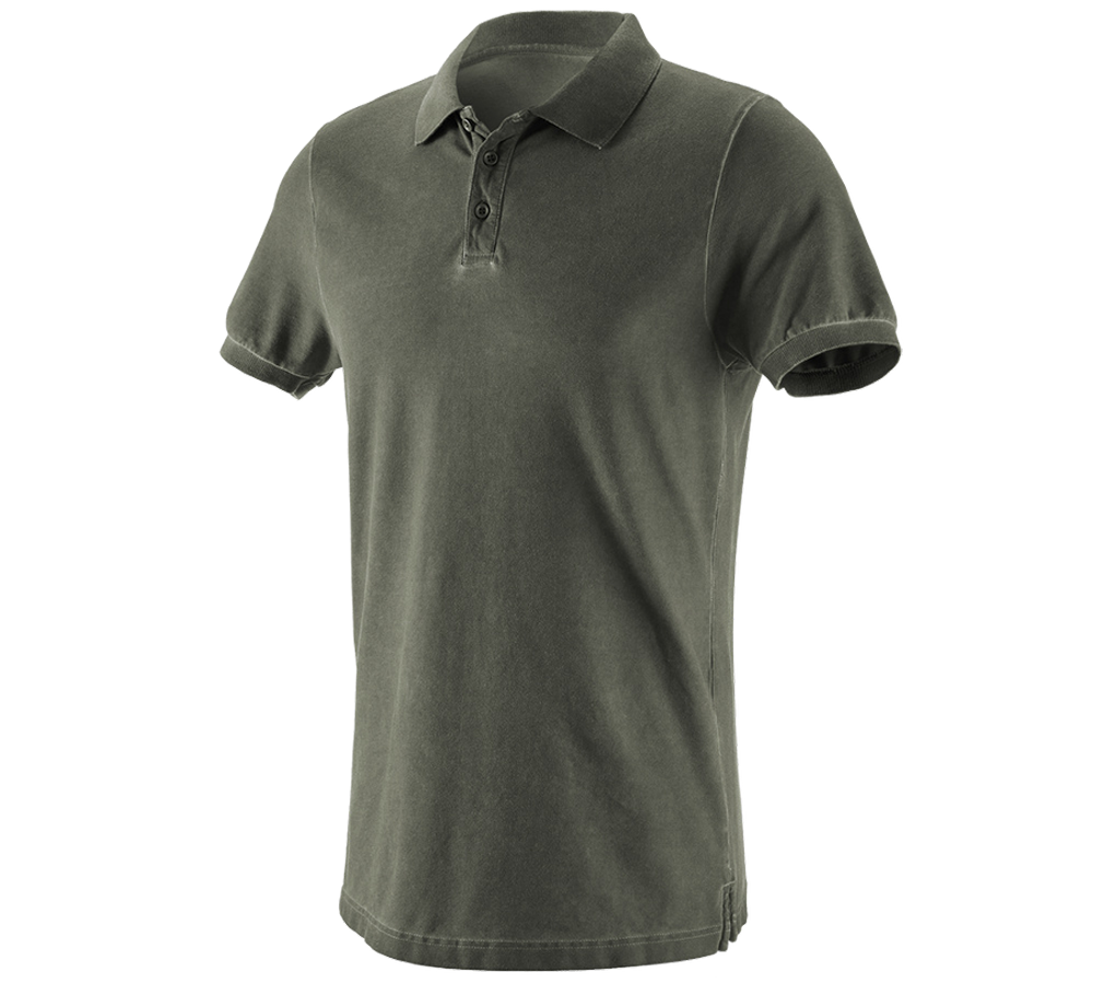 Trička, svetry & košile: e.s. Polo-Tričko vintage cotton stretch + maskovací zelená vintage