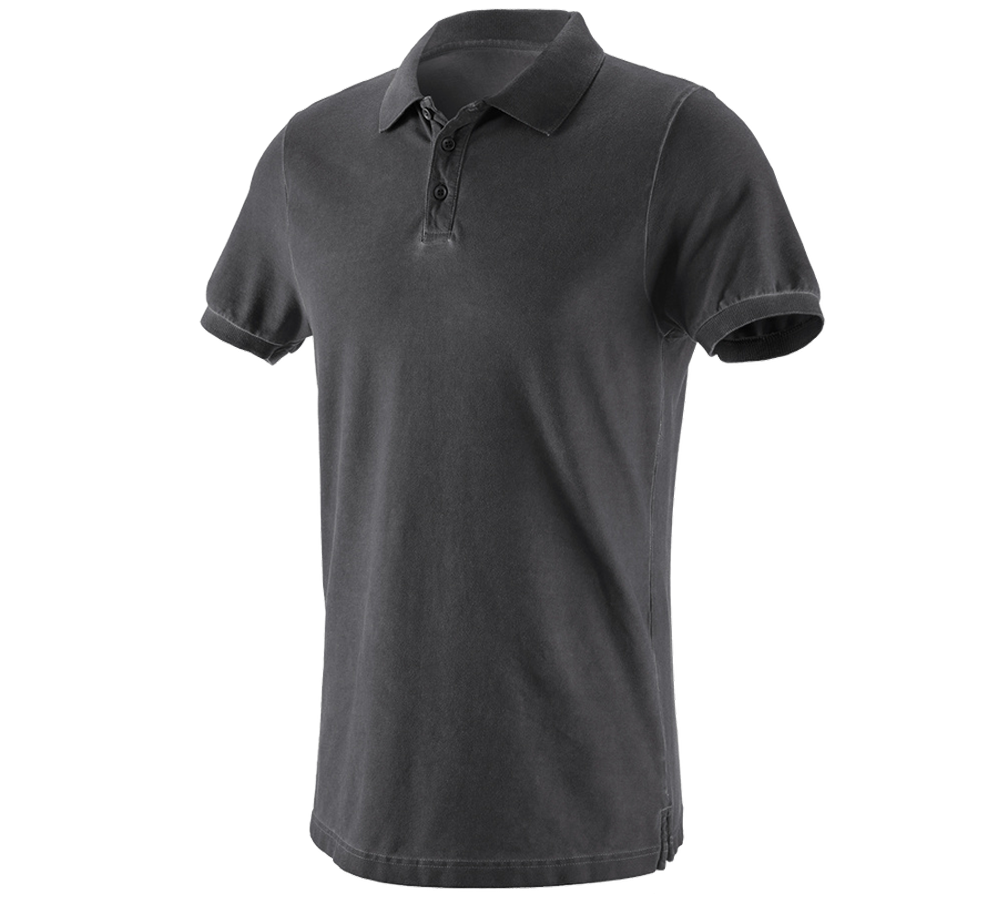 Trička, svetry & košile: e.s. Polo-Tričko vintage cotton stretch + oxidově černá vintage