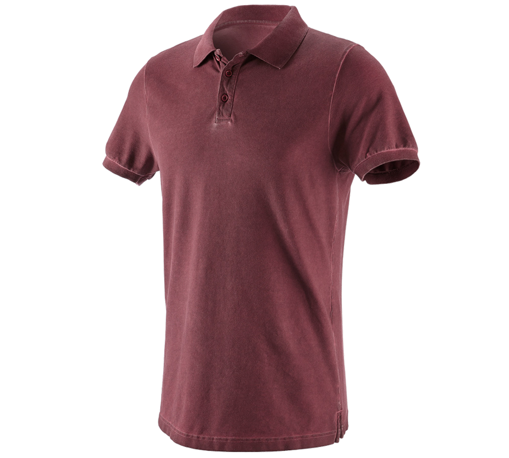 Trička, svetry & košile: e.s. Polo-Tričko vintage cotton stretch + rubínově vintage