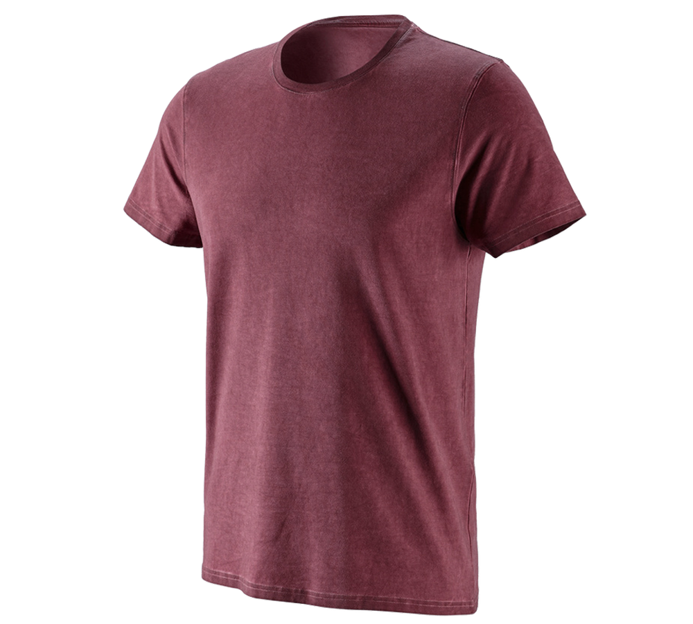 Trička, svetry & košile: e.s. Tričko vintage cotton stretch + rubínově červená vintage