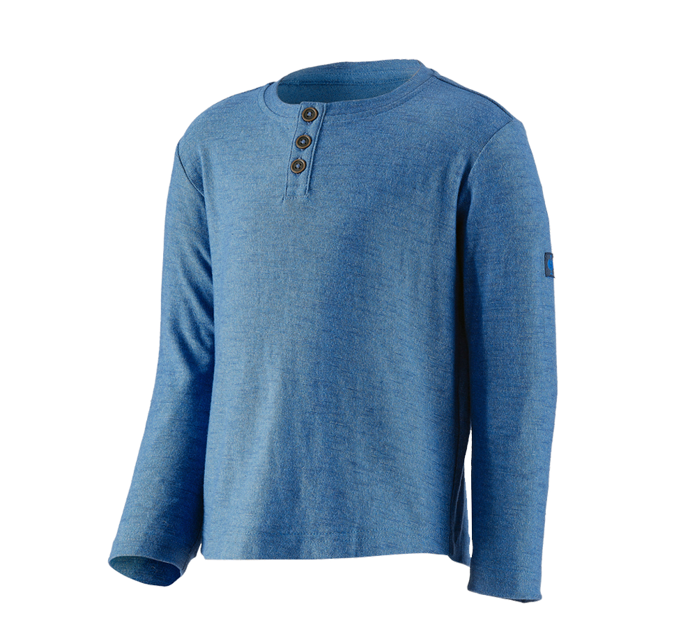 Trička | Svetry | Košile: Triko s dlouhým rukávem e.s.vintage, dětská + ledově modrá melanž