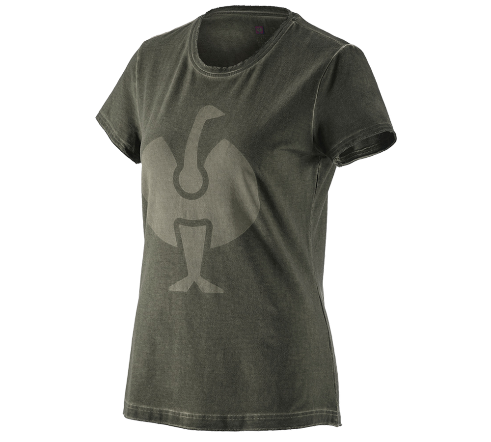 Trička | Svetry | Košile: Tričko e.s.motion ten ostrich, dámská + maskovací zelená vintage