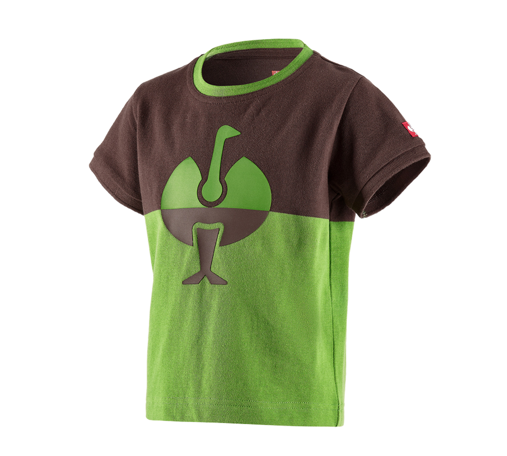 Trička | Svetry | Košile: e.s. Pique-Tričko colourblock, dětské + kaštan/mořská zelená
