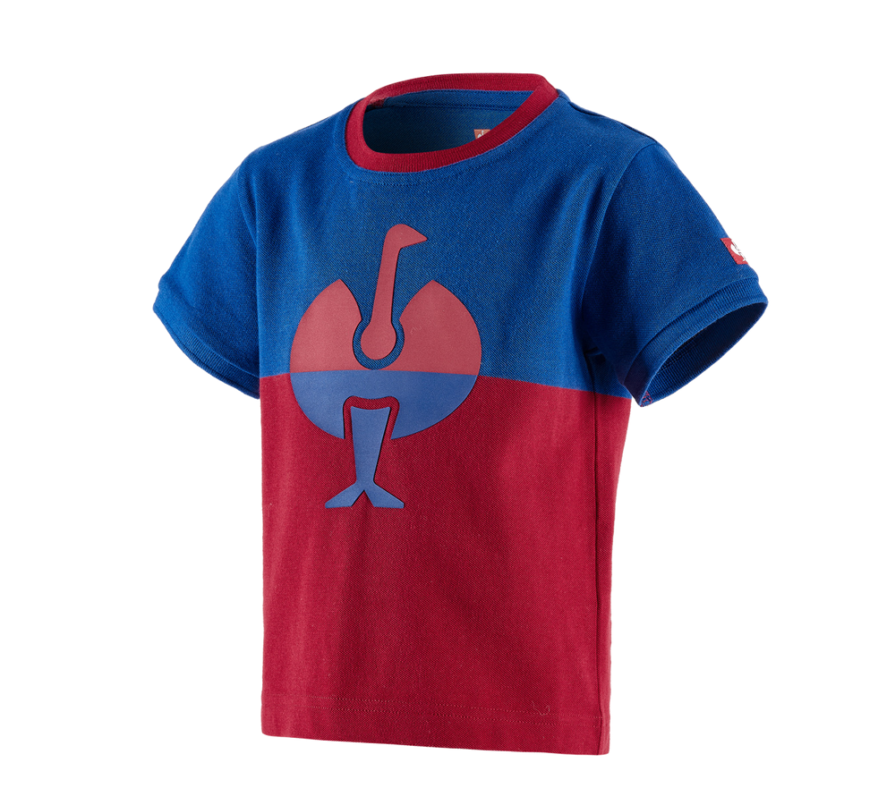 Trička | Svetry | Košile: e.s. Pique-Tričko colourblock, dětské + modrá chrpa/ohnivě červená