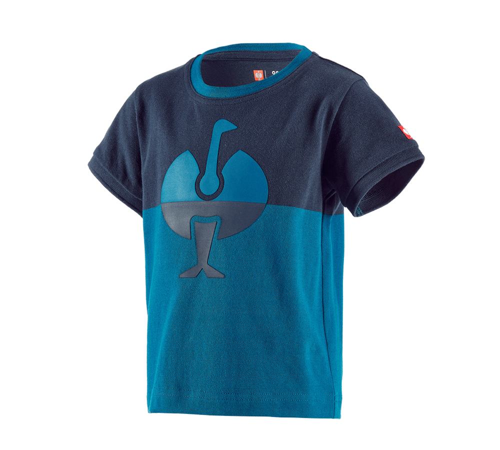 Trička | Svetry | Košile: e.s. Pique-Tričko colourblock, dětské + tmavomodrá/atol