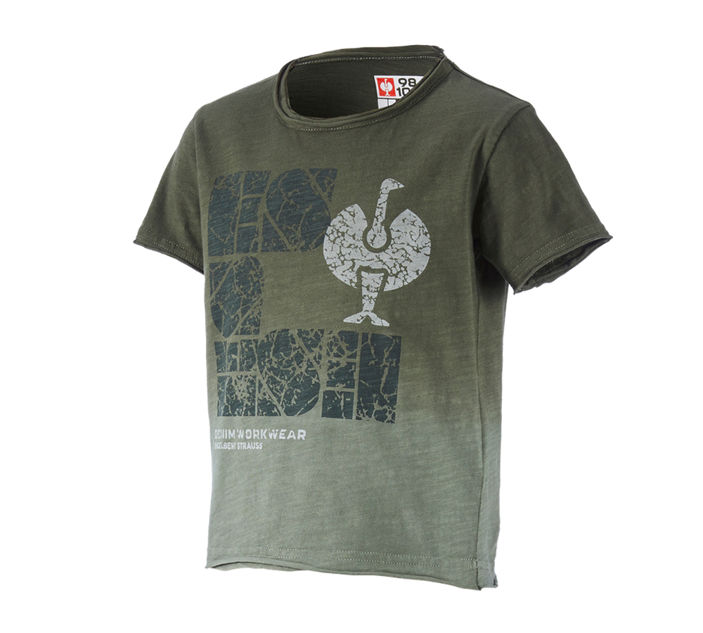 Trička | Svetry | Košile: e.s. Tričko denim workwear, dětská + maskovací zelená vintage