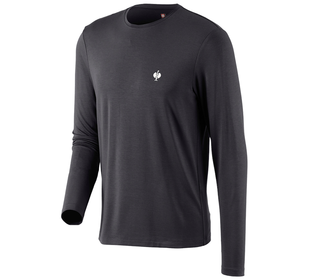 Trička, svetry & košile: Modal-Triko s dlouhým rukávem e.s.concrete + černá