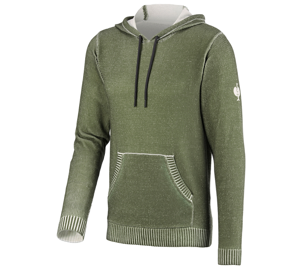 Témata: Pletený svetr s kapucí e.s.iconic + horská zelená