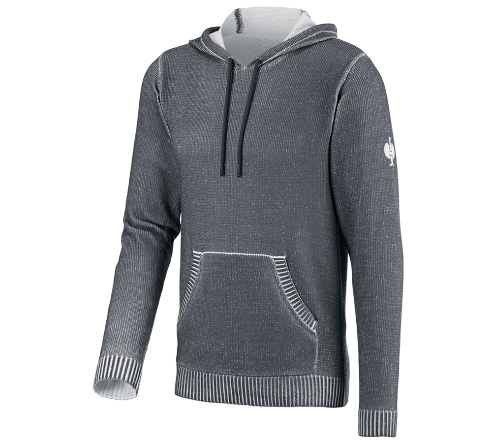 Trička, svetry & košile: Pletený svetr s kapucí e.s.iconic + karbonová šedá