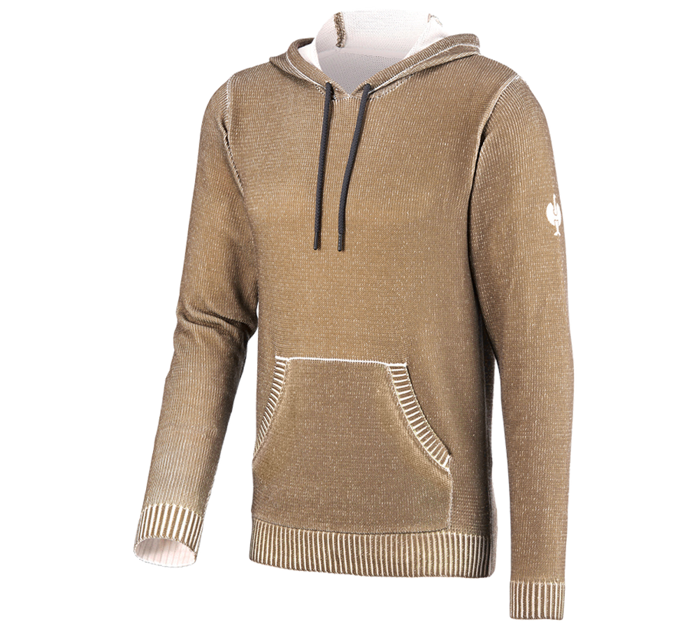 Trička, svetry & košile: Pletený svetr s kapucí e.s.iconic + mandlově hnědá