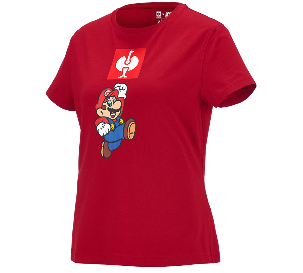 Trička | Svetry | Košile: Dámské triko Super Mario + ohnivě červená