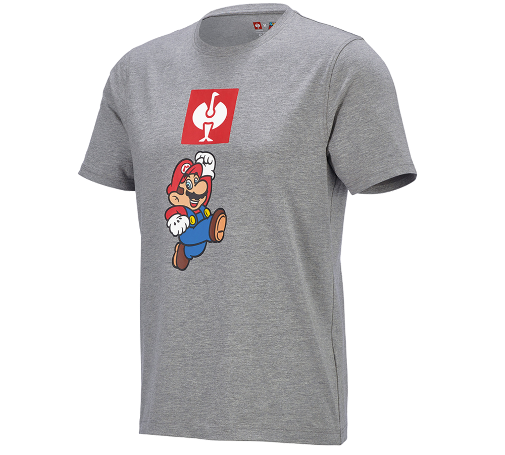 Trička, svetry & košile: Pánské triko Super Mario + šedý melír