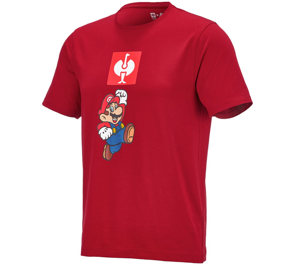 Trička, svetry & košile: Pánské triko Super Mario + ohnivě červená
