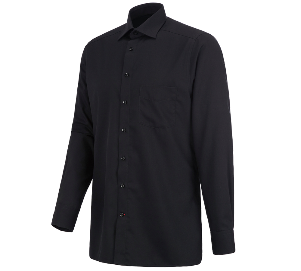 Trička, svetry & košile: Business košile e.s.comfort, s dlouhým rukávem + černá
