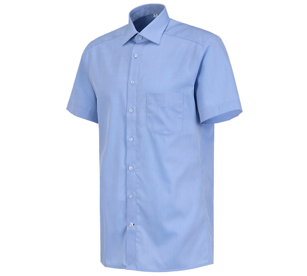 Trička, svetry & košile: Business košile e.s.comfort, s krátkým rukávem + světle modrá melanž