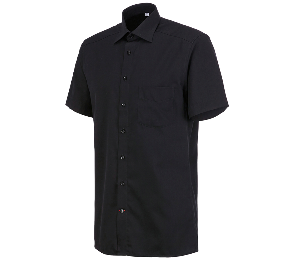 Trička, svetry & košile: Business košile e.s.comfort, s krátkým rukávem + černá