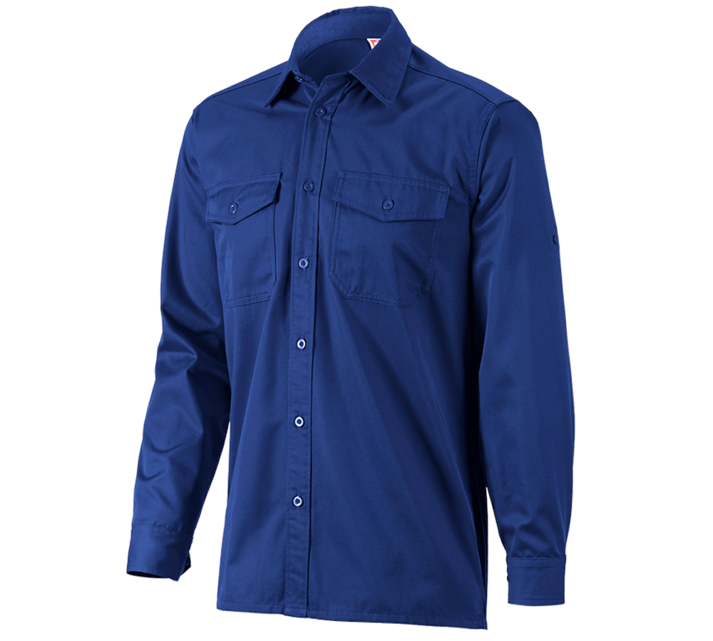 Trička, svetry & košile: Pracovní košile e.s.classic, dlouhý rukáv + modrá chrpa