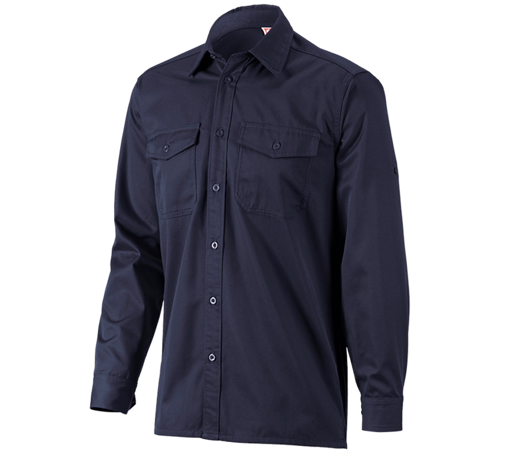 Trička, svetry & košile: Pracovní košile e.s.classic, dlouhý rukáv + tmavomodrá